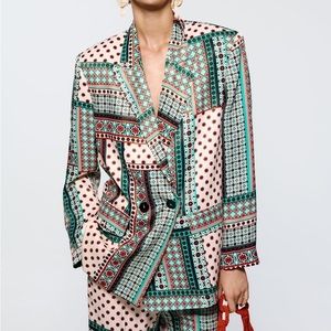 Zara fluid print jacket / blazer